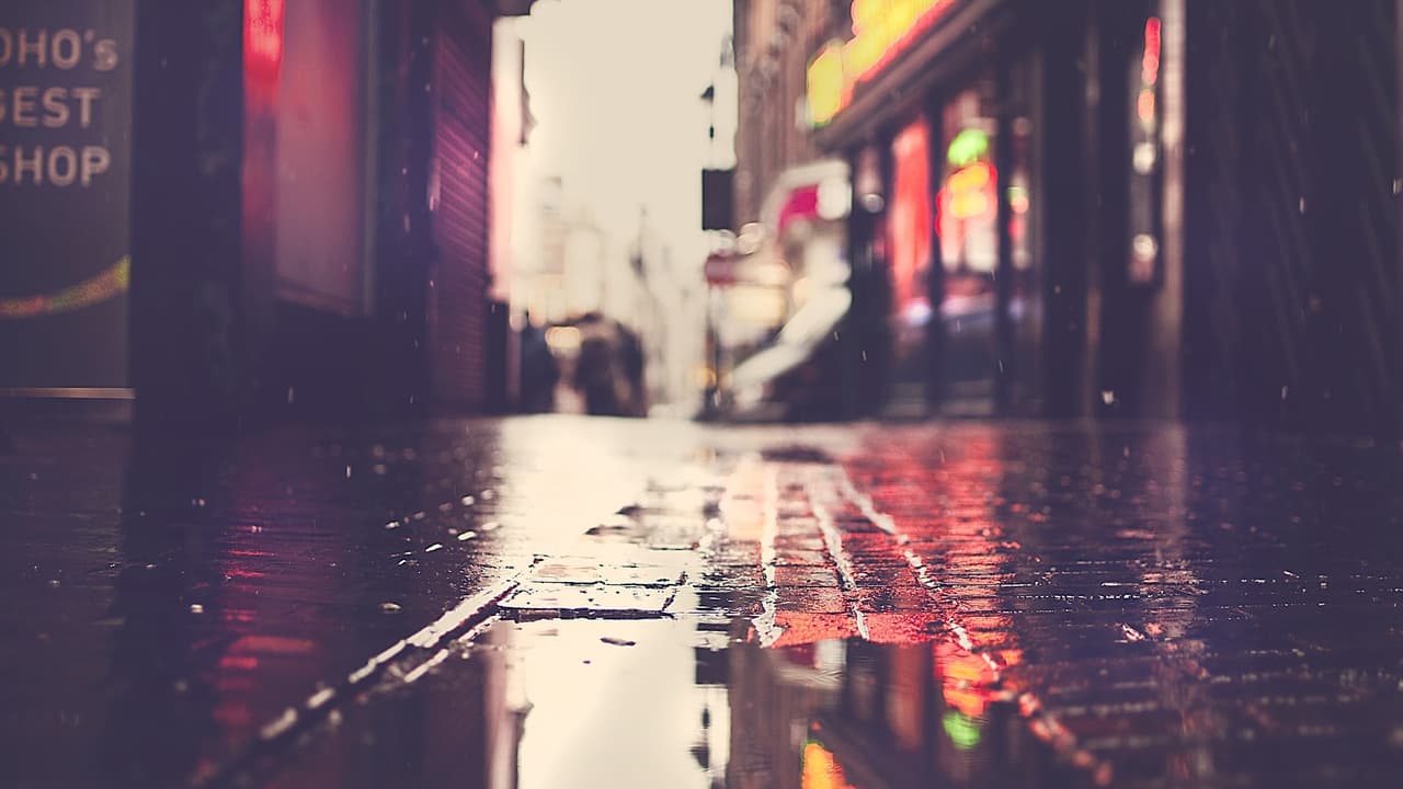 Street, Rain, Puddle