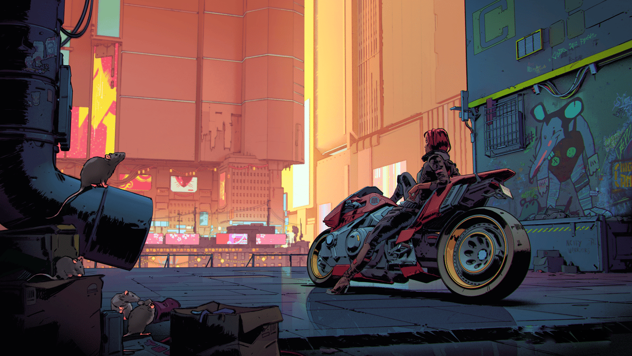 Rats, Motorcycle, Graffiti