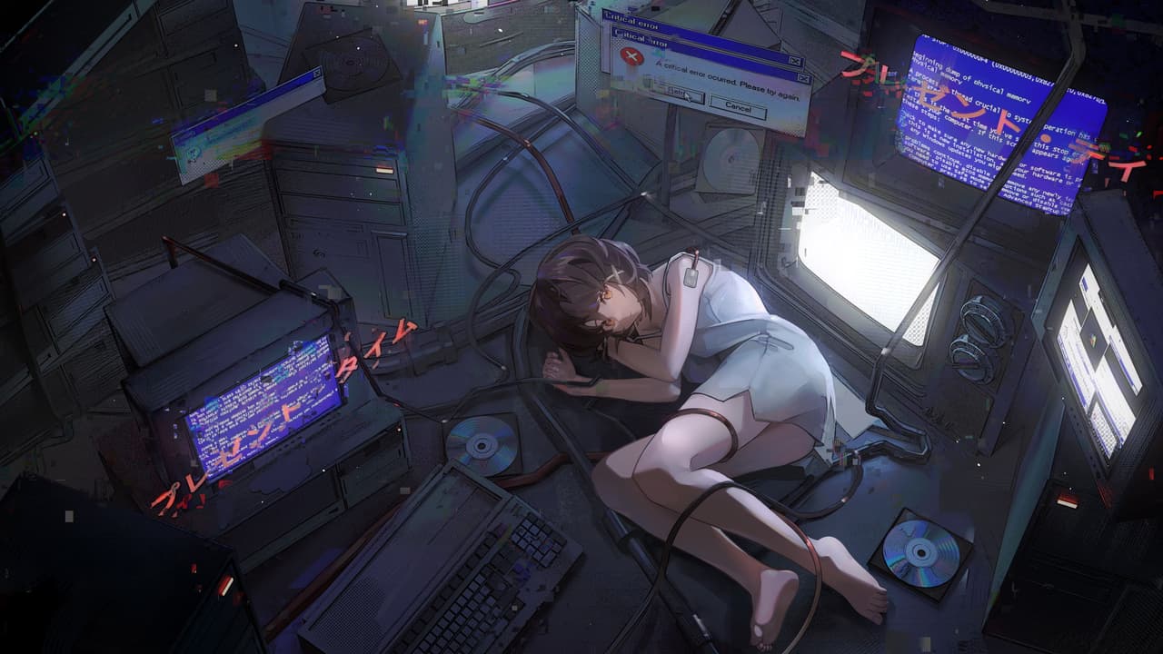 Serial Experiments Lain, Lain Iwakura, CRT Monitor