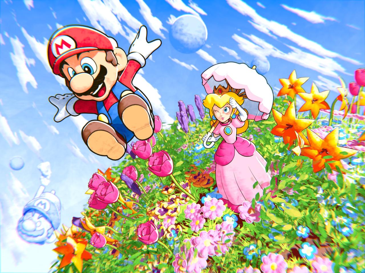 Super Mario (Series), Princess Peach, Flowers