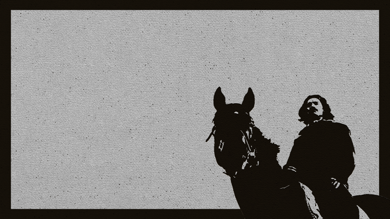 Horseman, Monochrome, Photoshopped