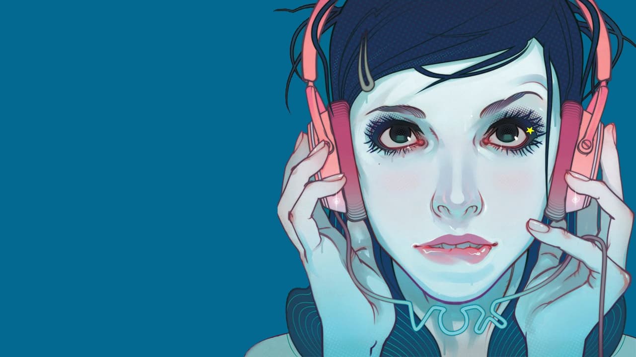 Drawing, Headphones, Blue