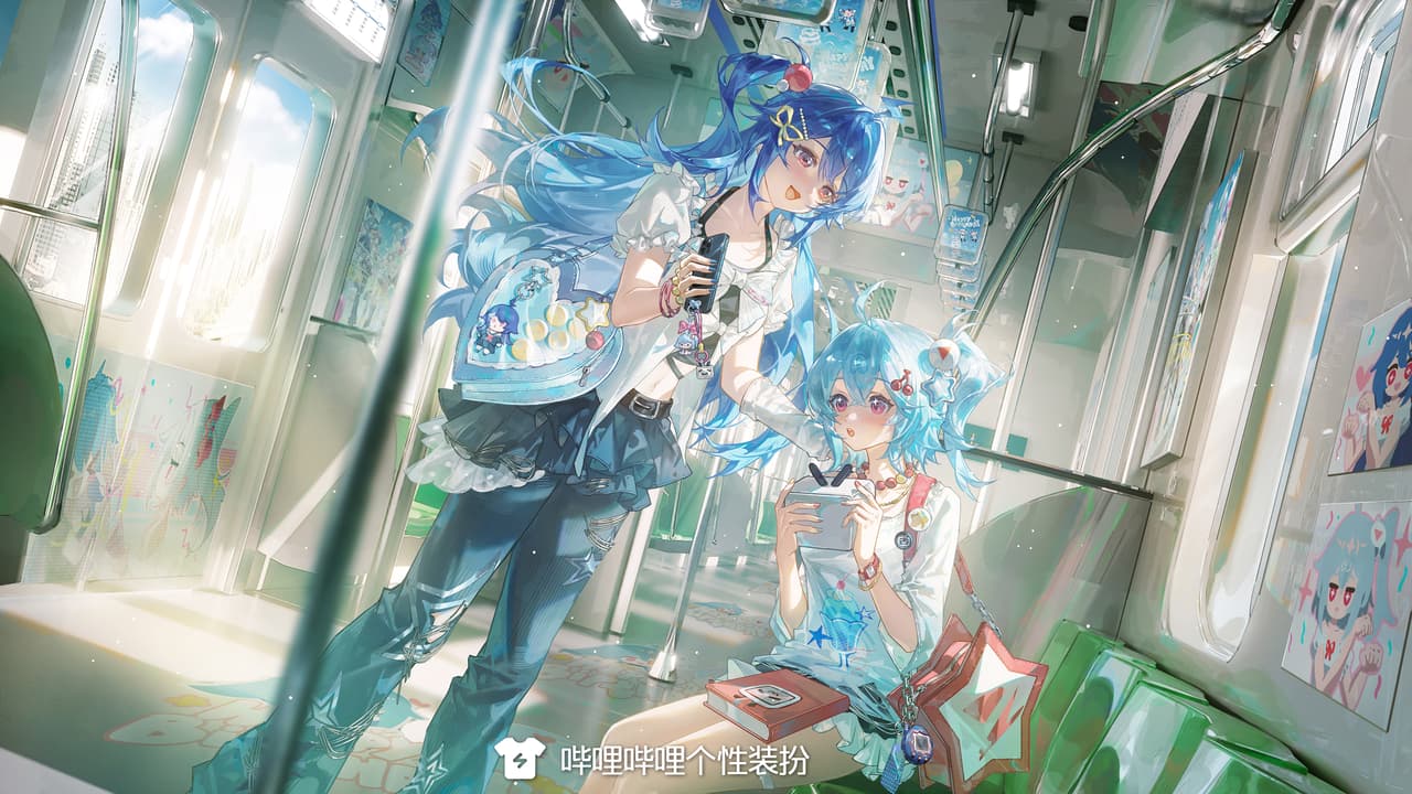 Tuzhate, Anime Girls, Blue Hair