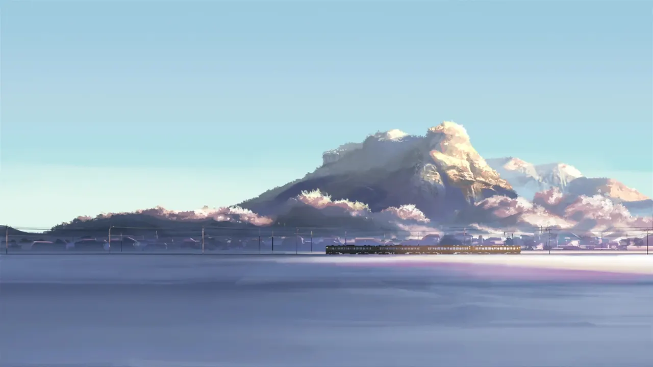 A train going through a lake