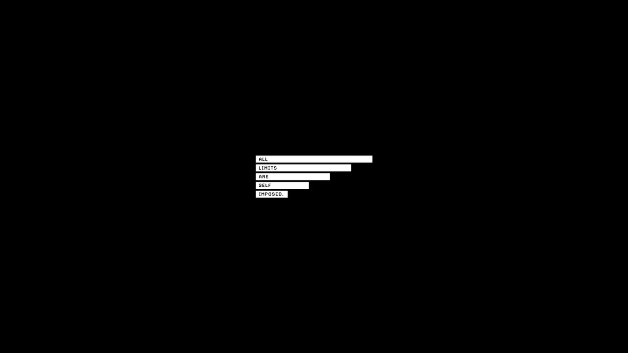 A black background with white text