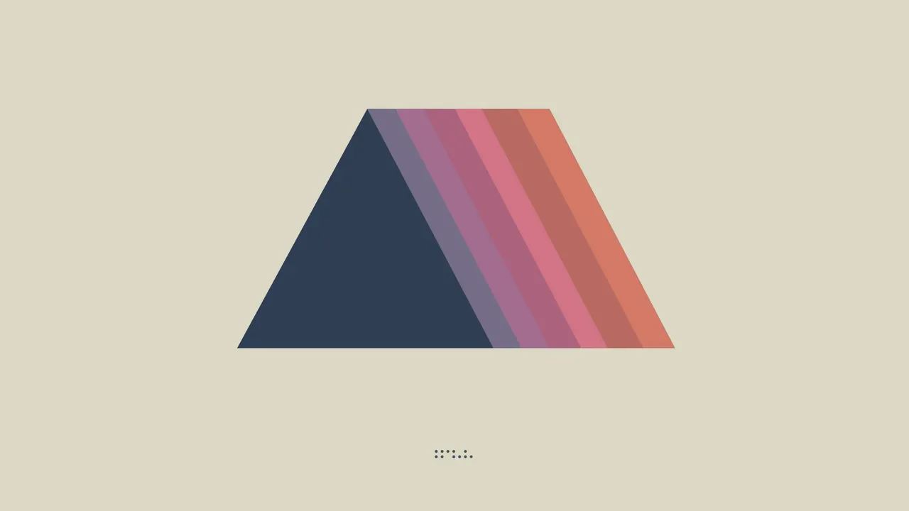 A colorful pyramid with text