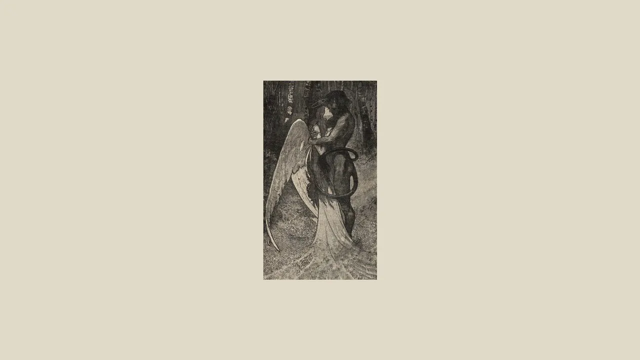 A man holding a devil
