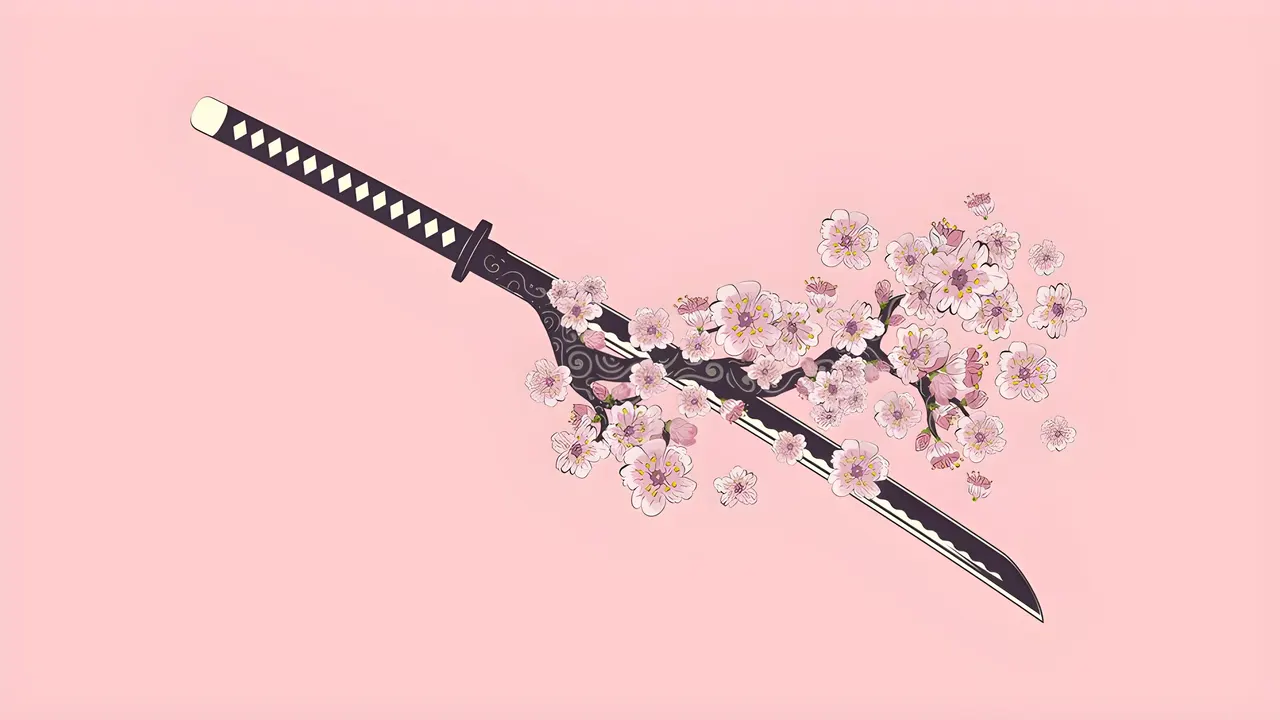 A sword with flowers on it
