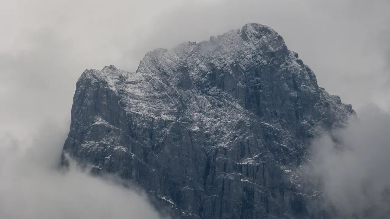 A mountain with snow on it