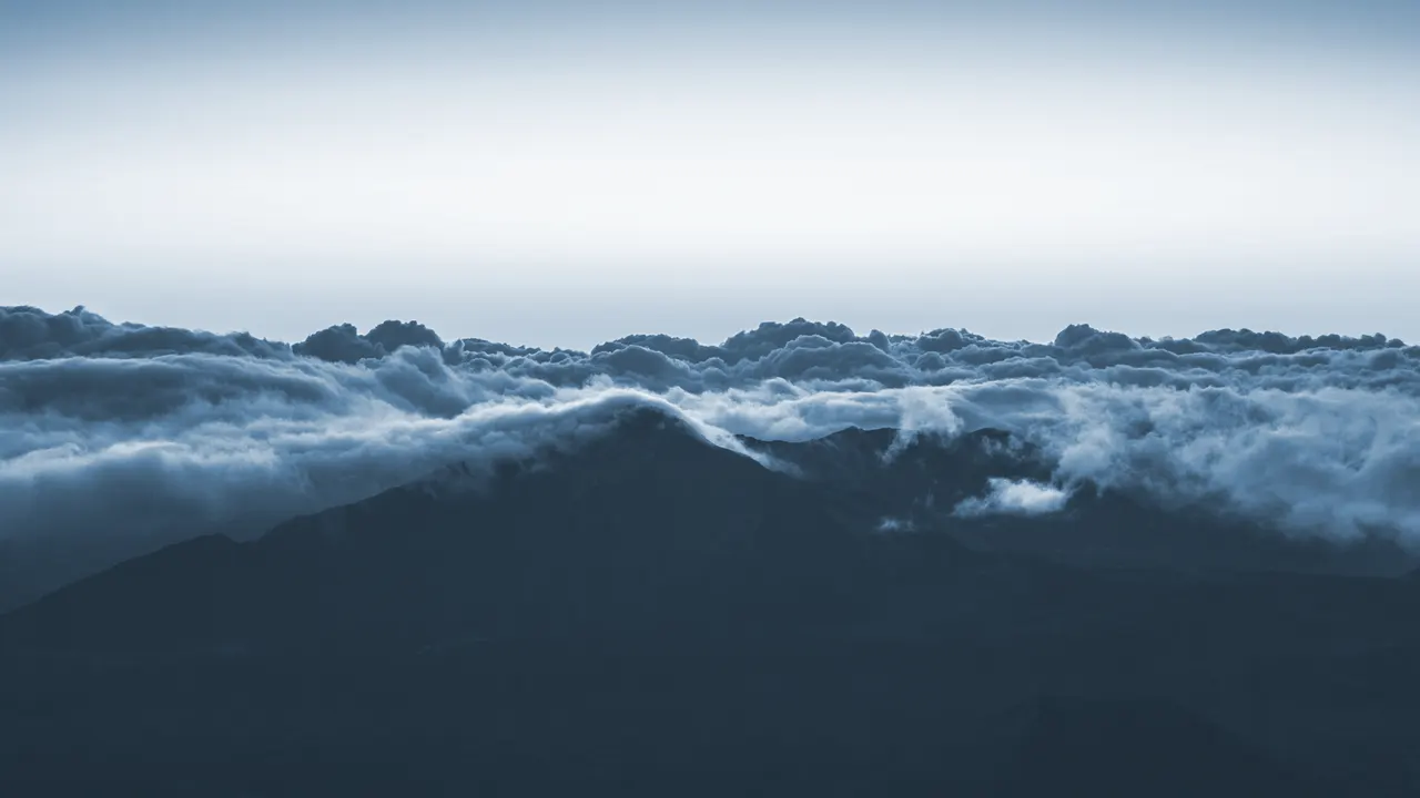 Clouds above a mountain
