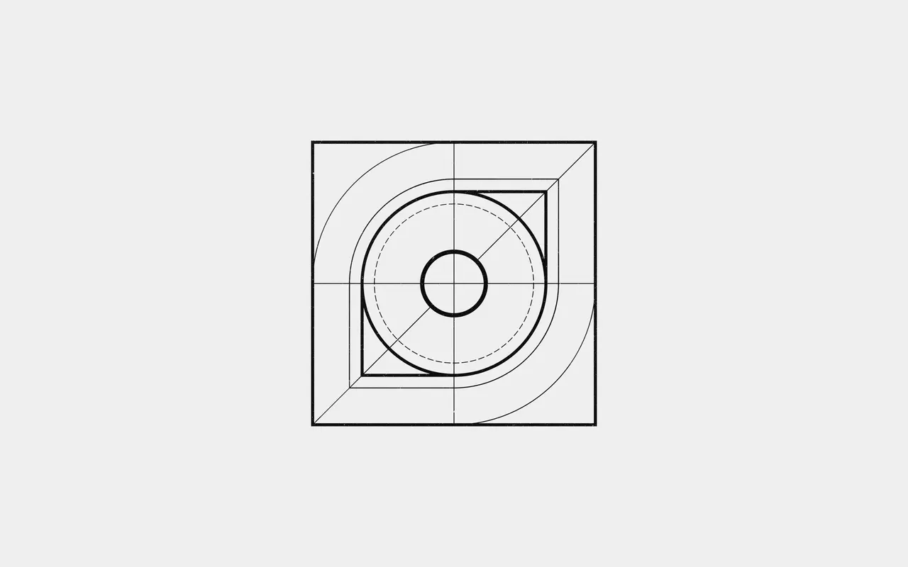 A black and white logo