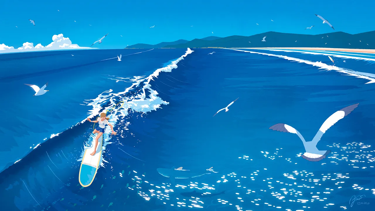 A person on a surfboard in the ocean