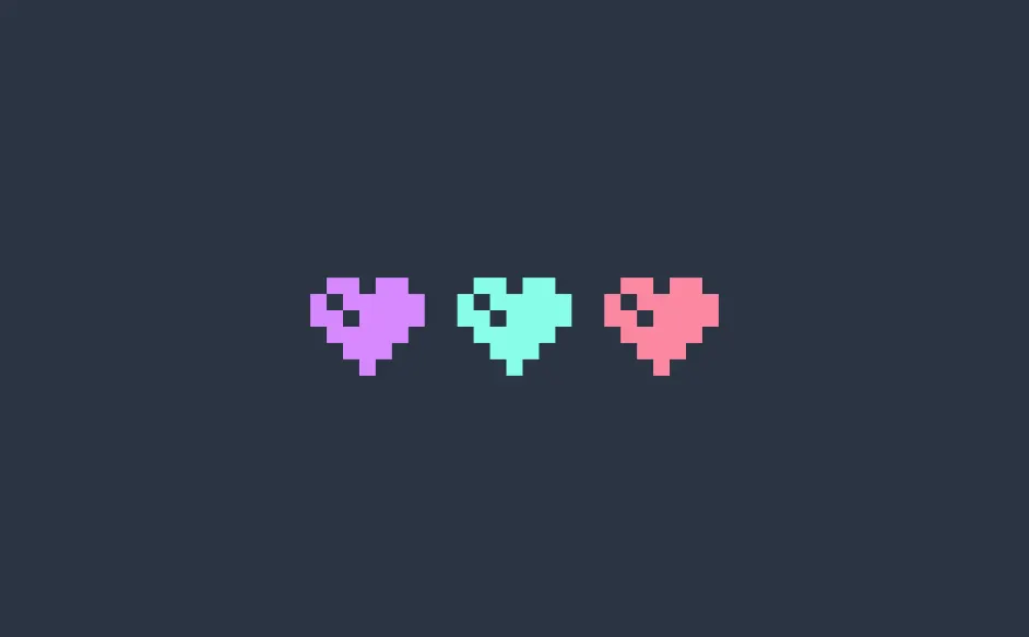 A group of colorful hearts