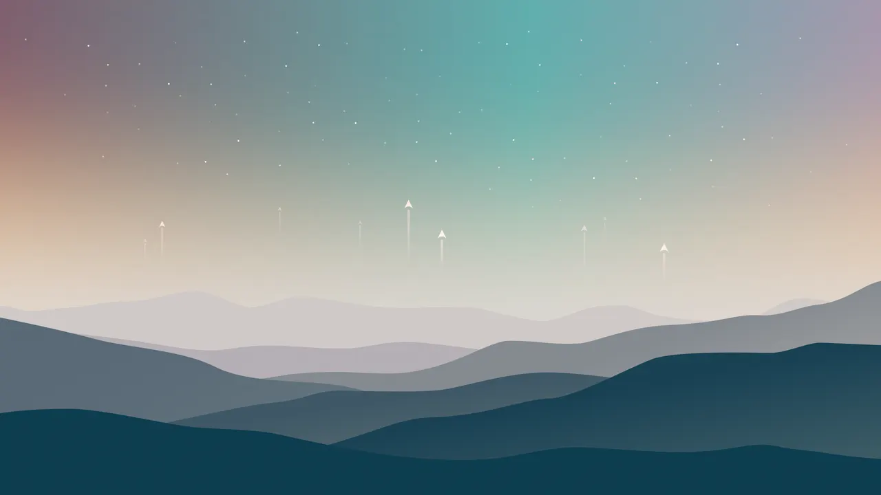 A landscape with mountains and stars