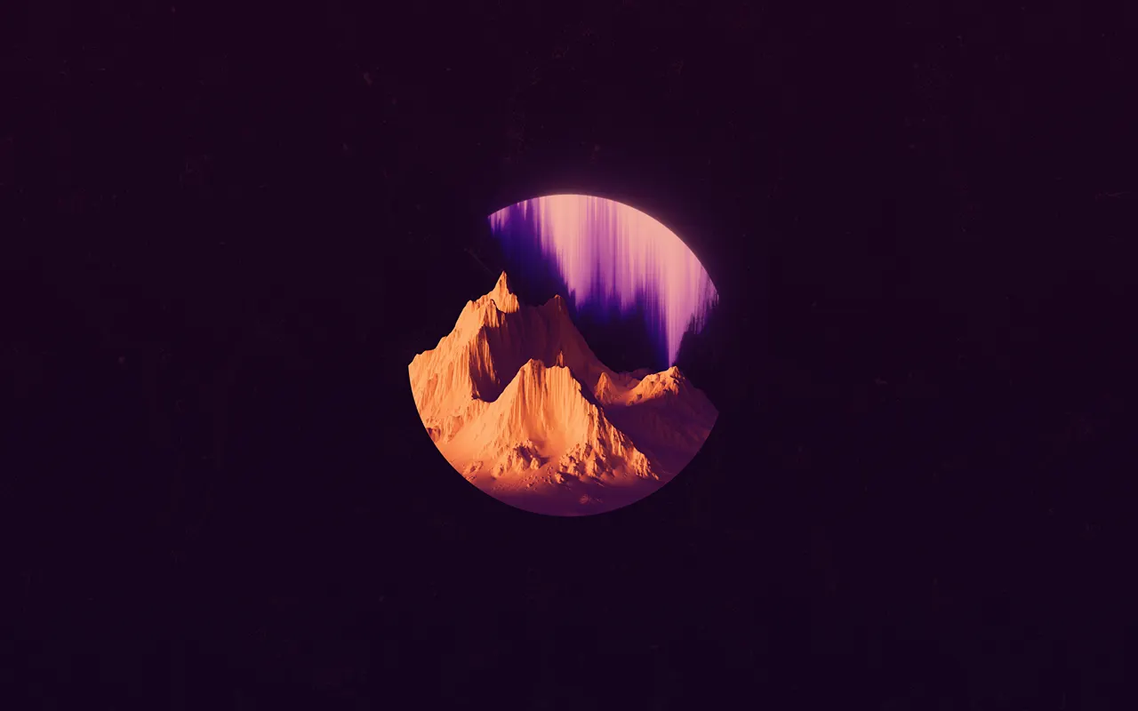 A purple and orange mountain range