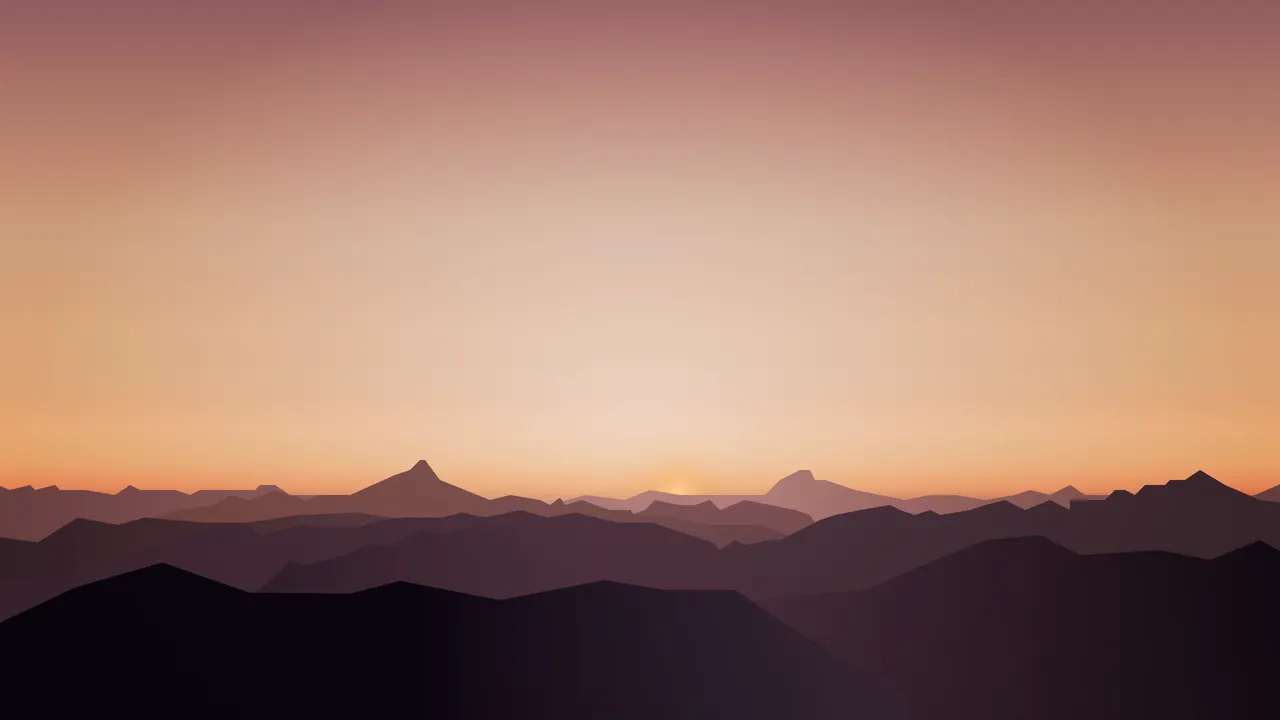 A sunset over a mountain range