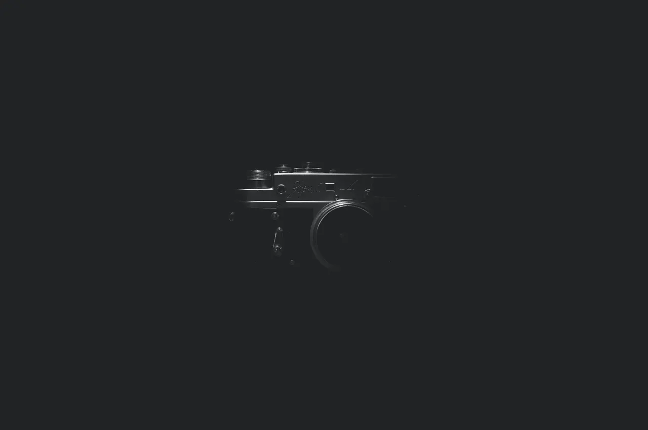 A camera with a black background