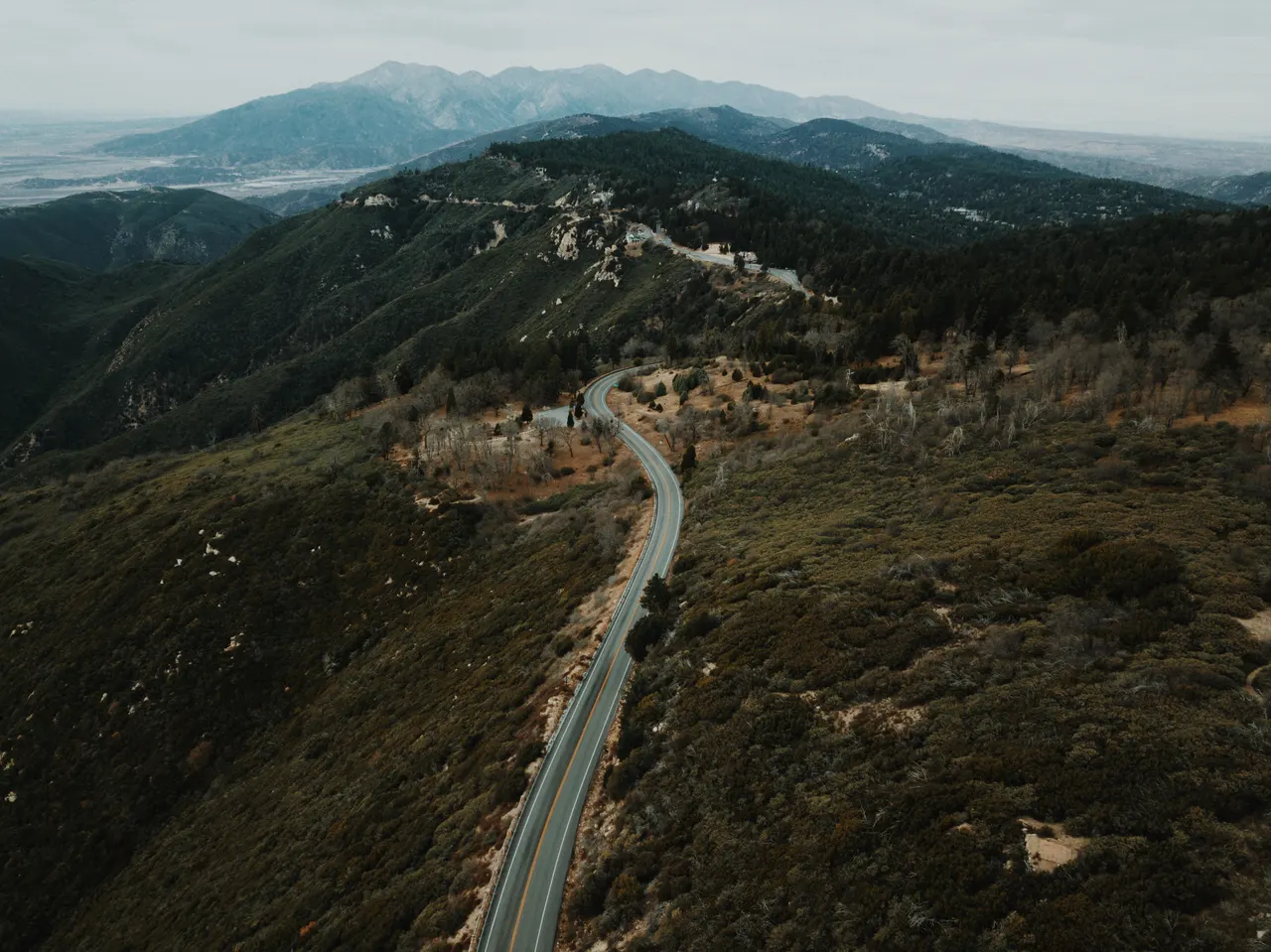 A road going through a valley