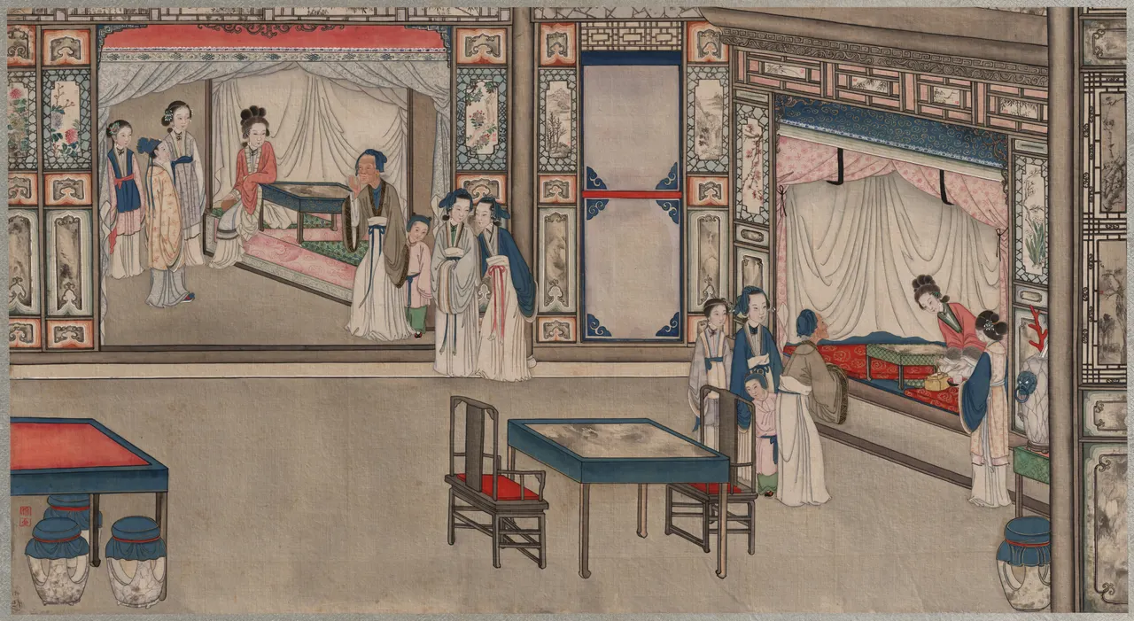A painting of people in traditional clothing