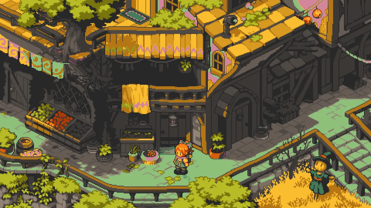 A pixel art of a building