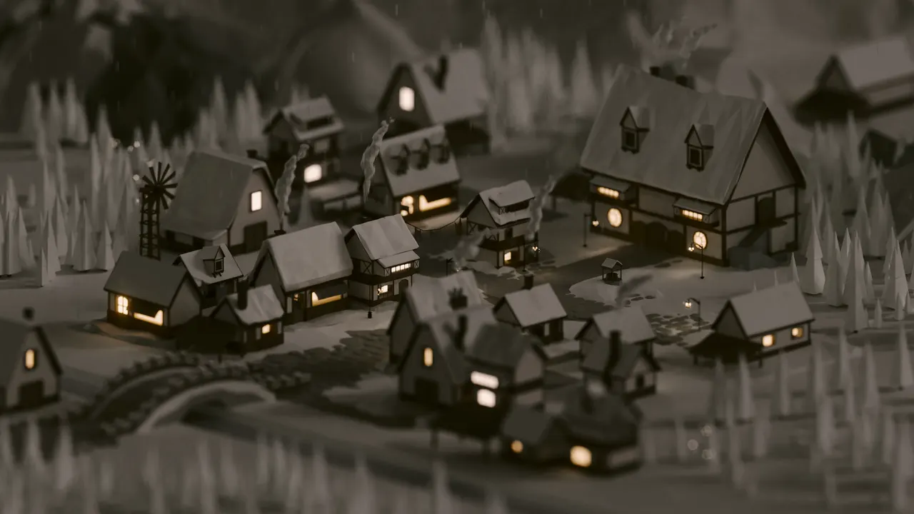 A small town with many houses