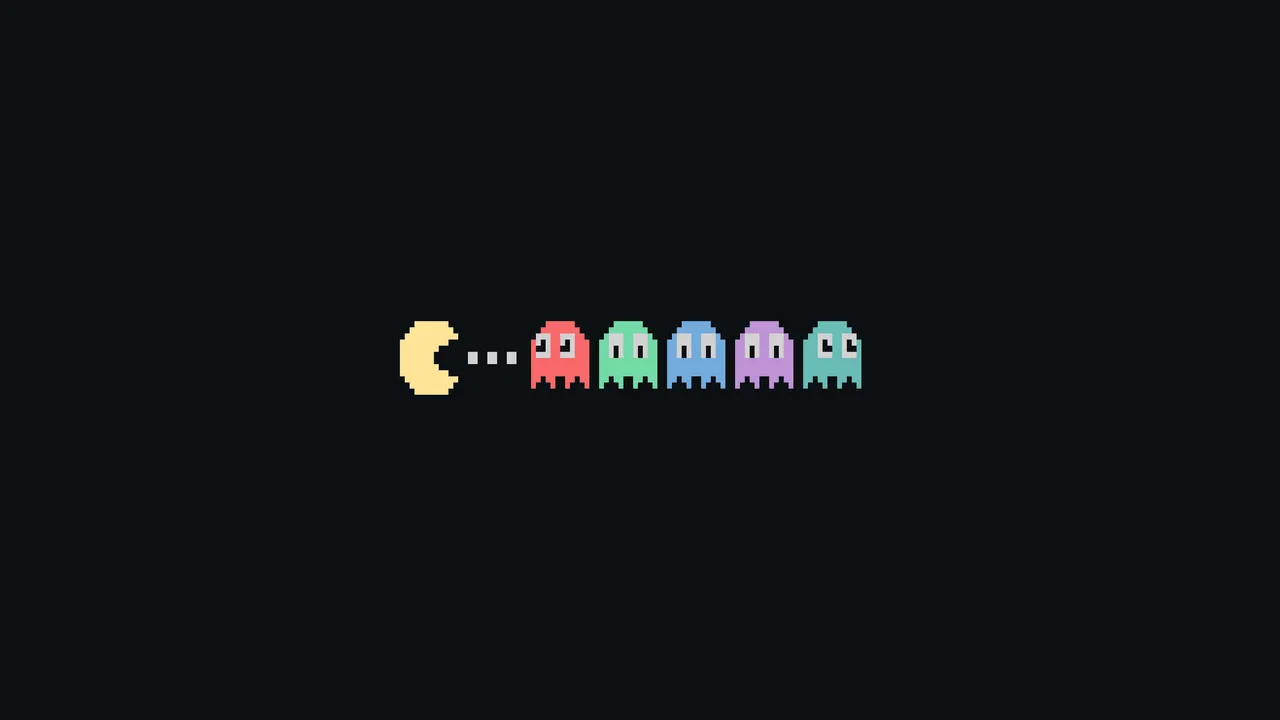 A group of colorful ghosts