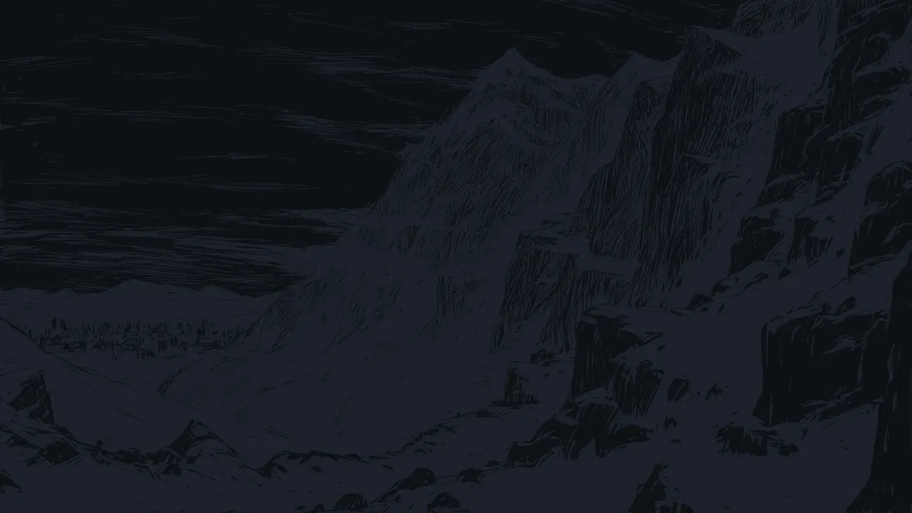 A mountain range at night
