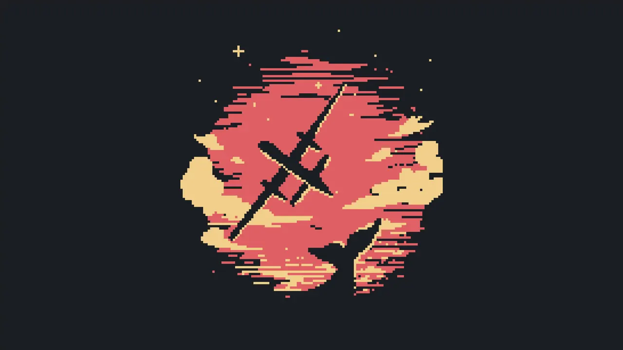 A pixel art of a sword and whale