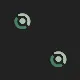 A black background with green circles