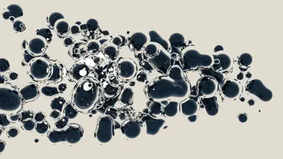 A group of bubbles on a white background