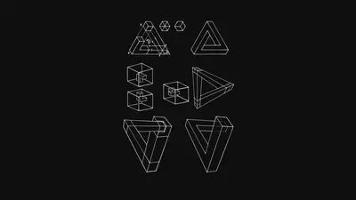 A group of white lines on a black background