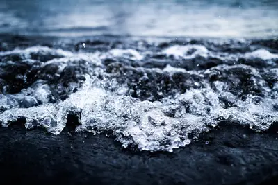A close up of water