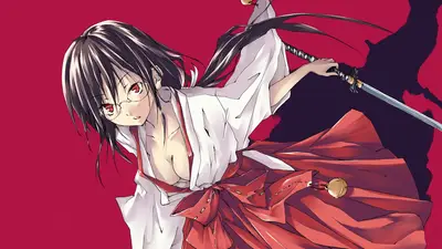 A cartoon of a woman holding a sword