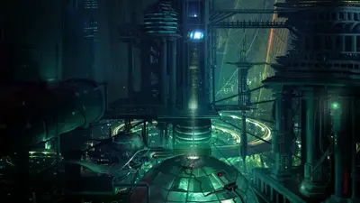 A city with buildings and lights