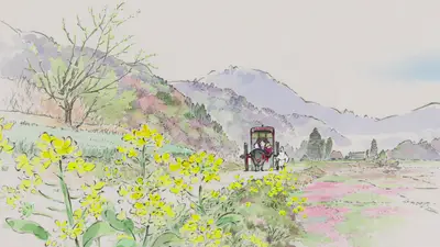 A painting of a horse drawn carriage