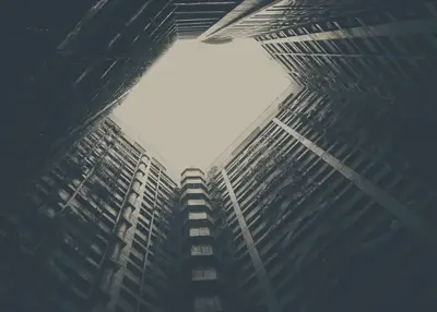 Looking up at a building