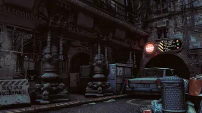 A car parked in a dark alley