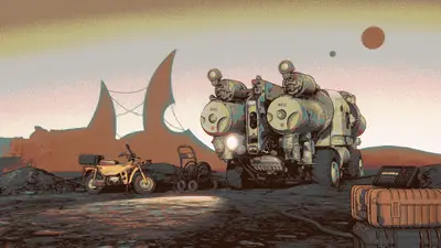 A cartoon of a vehicle with a monster on it