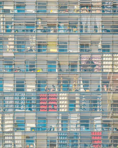 A building with many windows