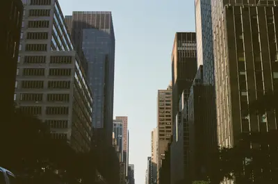 A city with tall buildings