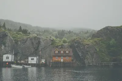 A house on stilts on a lake