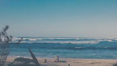 A person sitting on a beach