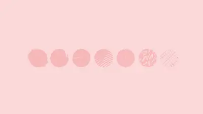 A pink circle with different shapes
