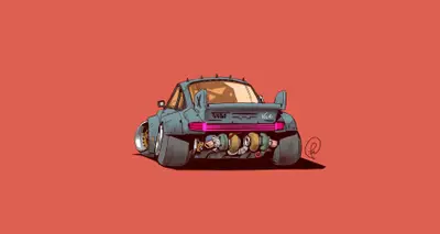 A cartoon of a car