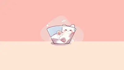 A cartoon of a cat in a glass