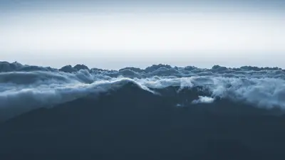 Clouds above a mountain