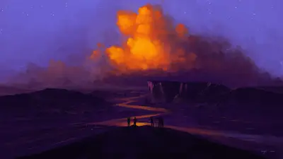 A group of people standing on a mountain