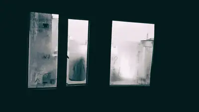 A window with a foggy view