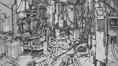 A drawing of a machine