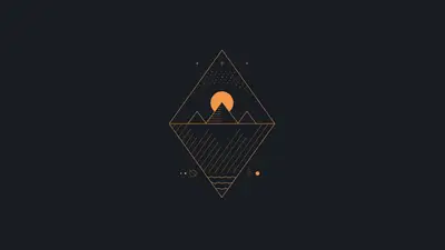 A logo of mountains and sun